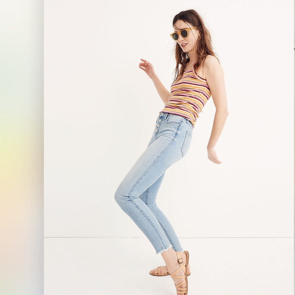 Madewell 9" High-Rise Skinny Crop Jeans: Button-Front Edition size 26